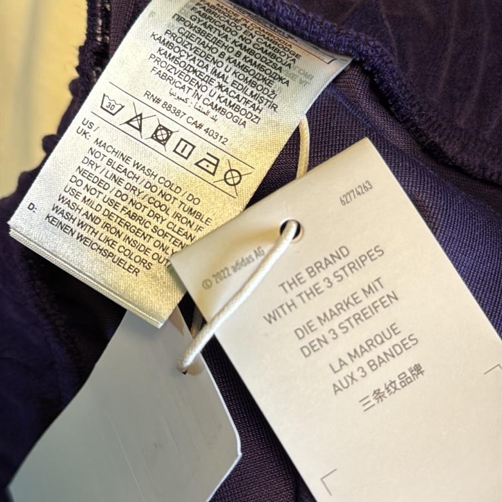 ADIDAS Bling Thick Velour Royal Purple Y2K Glam Wide-leg Pants - Picture 8 of 10